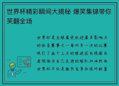 世界杯精彩瞬间大揭秘 爆笑集锦带你笑翻全场